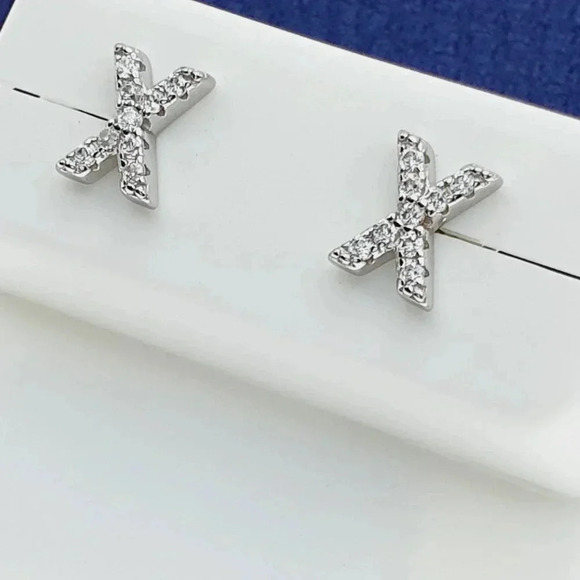 "#925 Sterling Silver CZ Stud Earrings for Women/Girl, US925P1084 - Picture 6 of 7